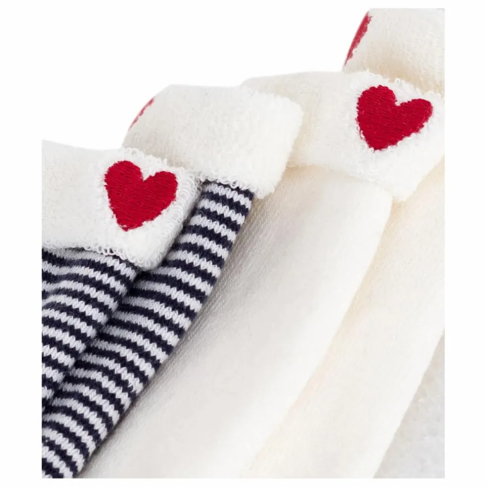 Lot de 2 Paires de Chaussettes Rayées | Blanc