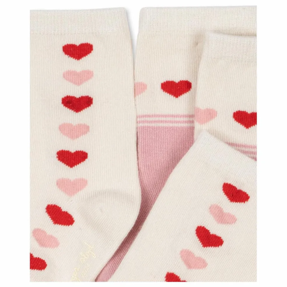Lot de 2 Paires de Chaussettes Jacquard Cœurs | Ecru