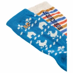 Lot de 2 Paires de Chaussettes Rayées Coton Bio | Bleu