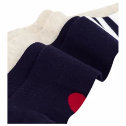 Lot de 2 Paires de Chaussettes Hautes Cœur | Bleu marine