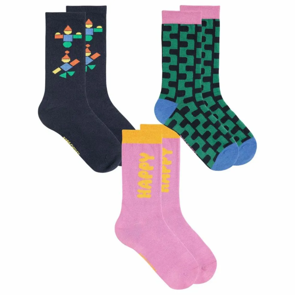 Lot de 3 Paires de Chaussettes Happy Coton Bio - Collection Femme | Vert