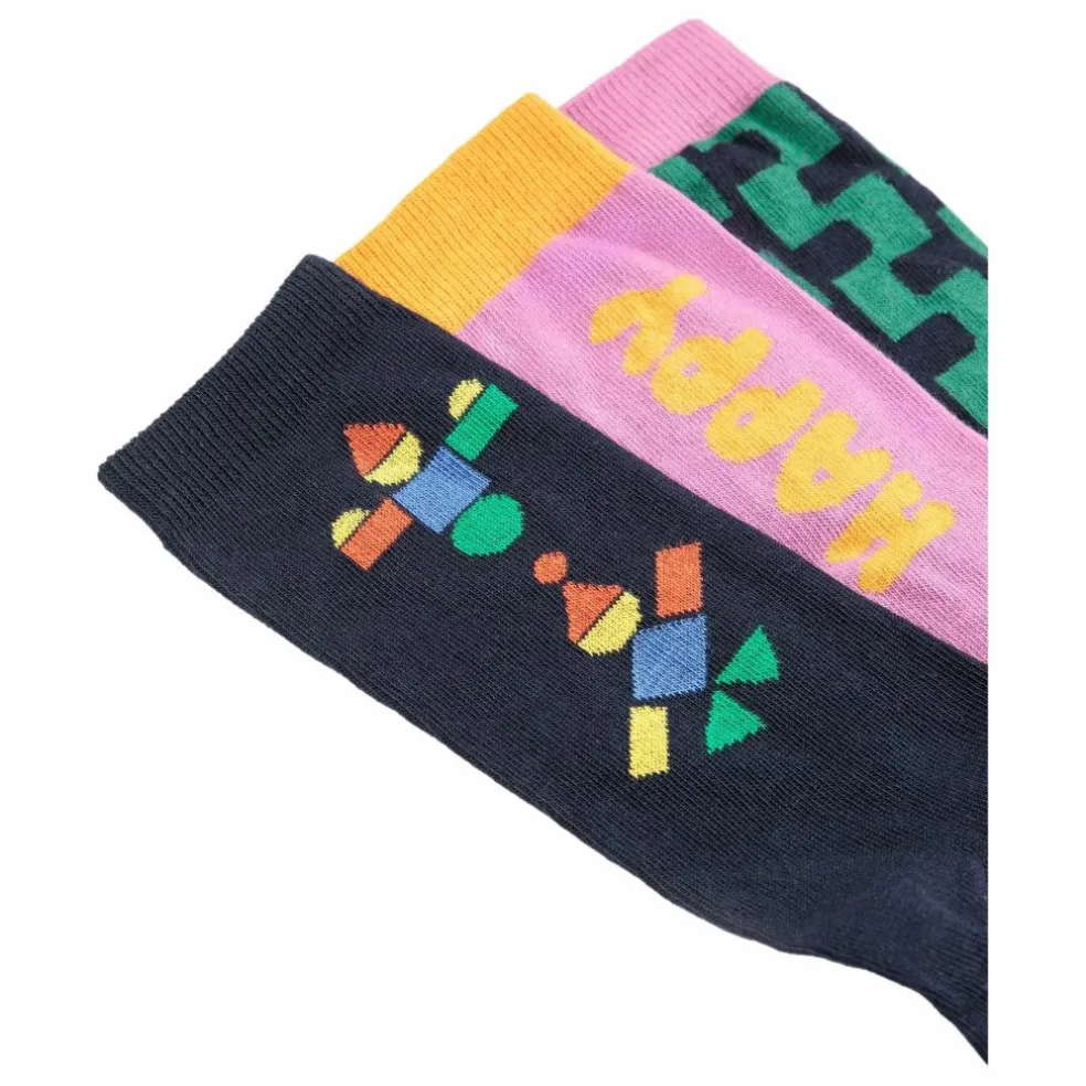 Lot de 3 Paires de Chaussettes Happy Coton Bio - Collection Femme | Vert