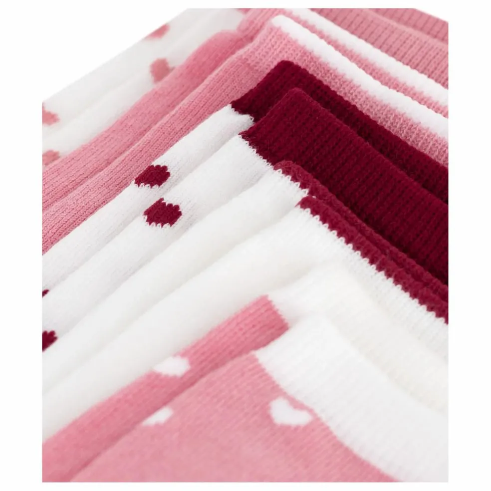 Lot de 5 Paires de Chaussettes Cœurs | Rose