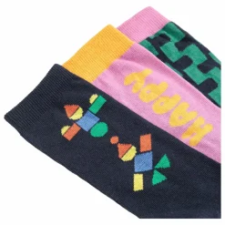 Lot de 3 Paires de Chaussettes Happy Coton Bio | Rose