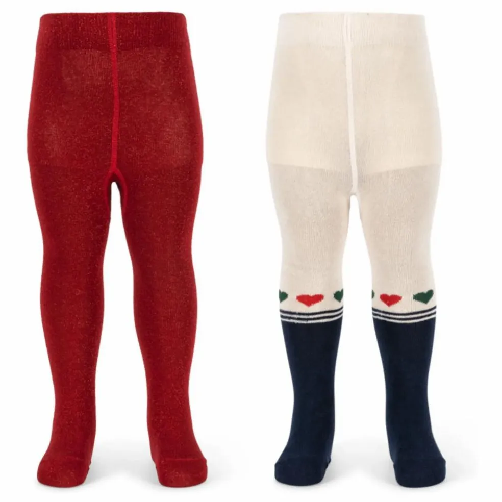 Lot de 2 Paires de Collants Lurex | Rouge