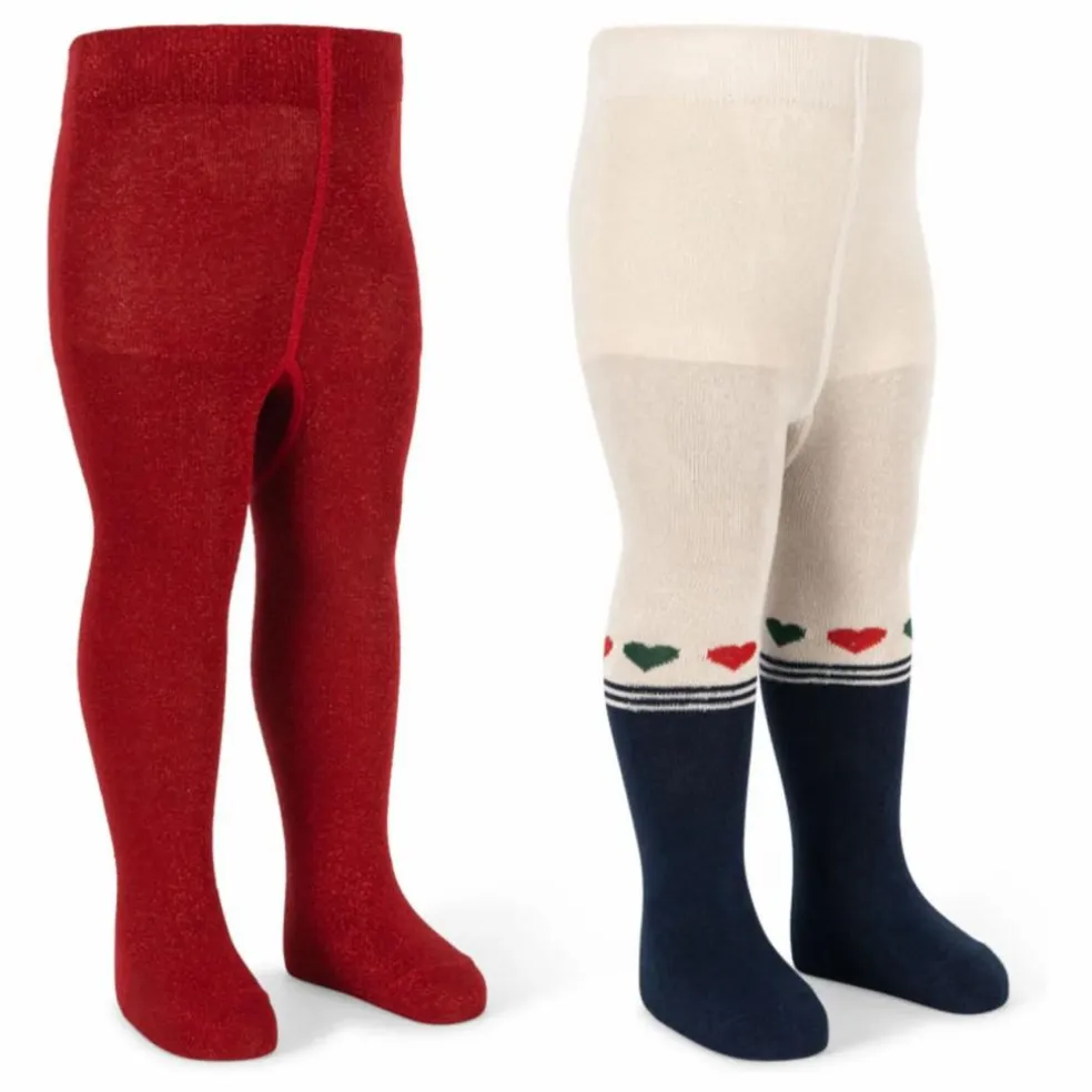 Lot de 2 Paires de Collants Lurex | Rouge