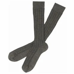 Lot de 2 Paires de Mi-Bas Côtelés Laine - Collection Femme | Gris chiné