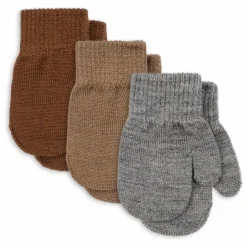 Lot de 3 Paires de Moufles Filla Laine | Marron