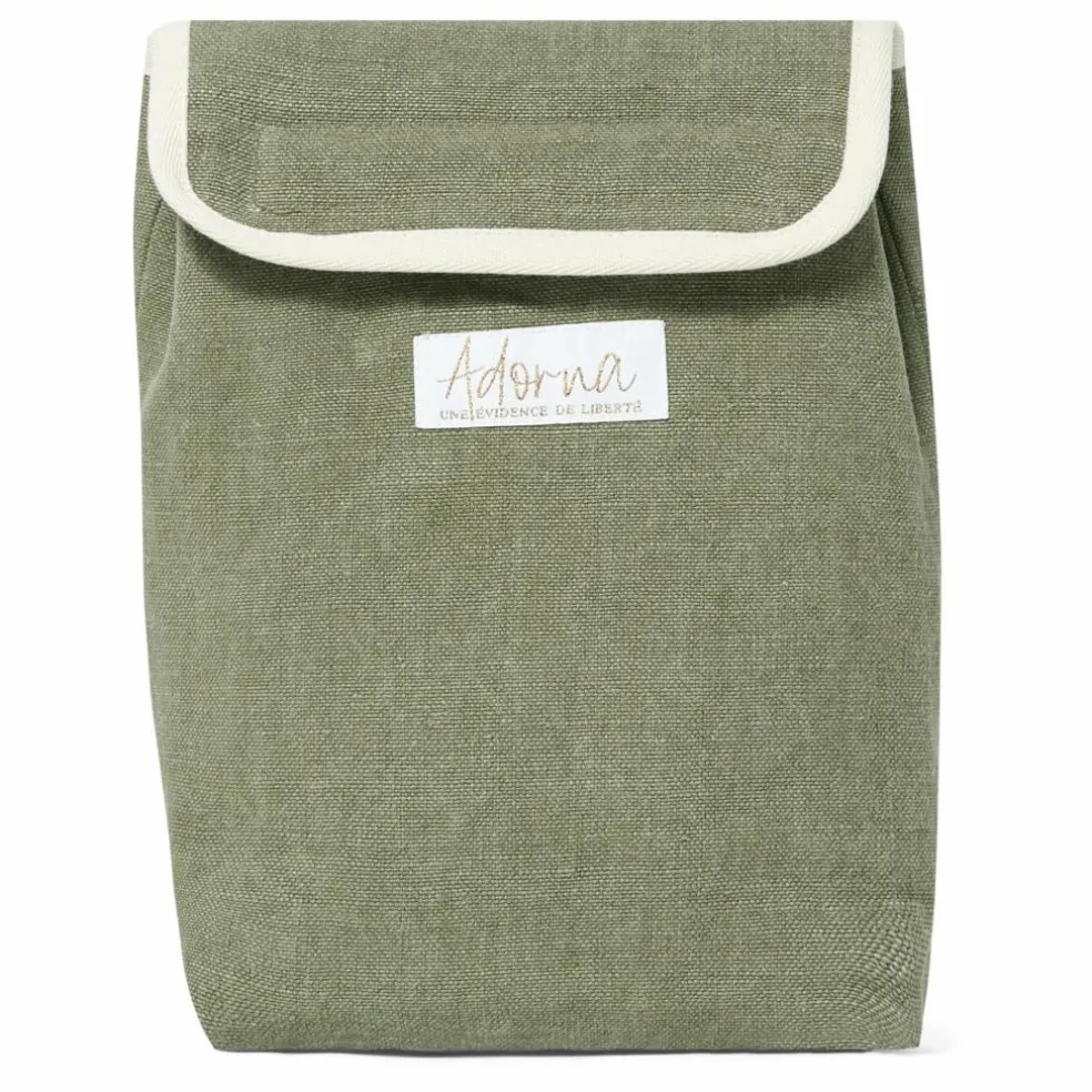 Lunch bag isotherme en lin | Vert kaki