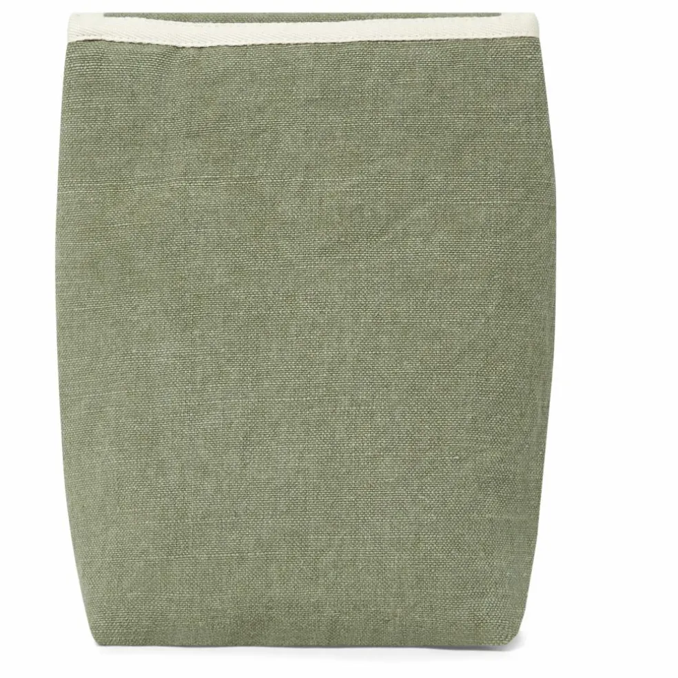 Lunch bag isotherme en lin | Vert kaki
