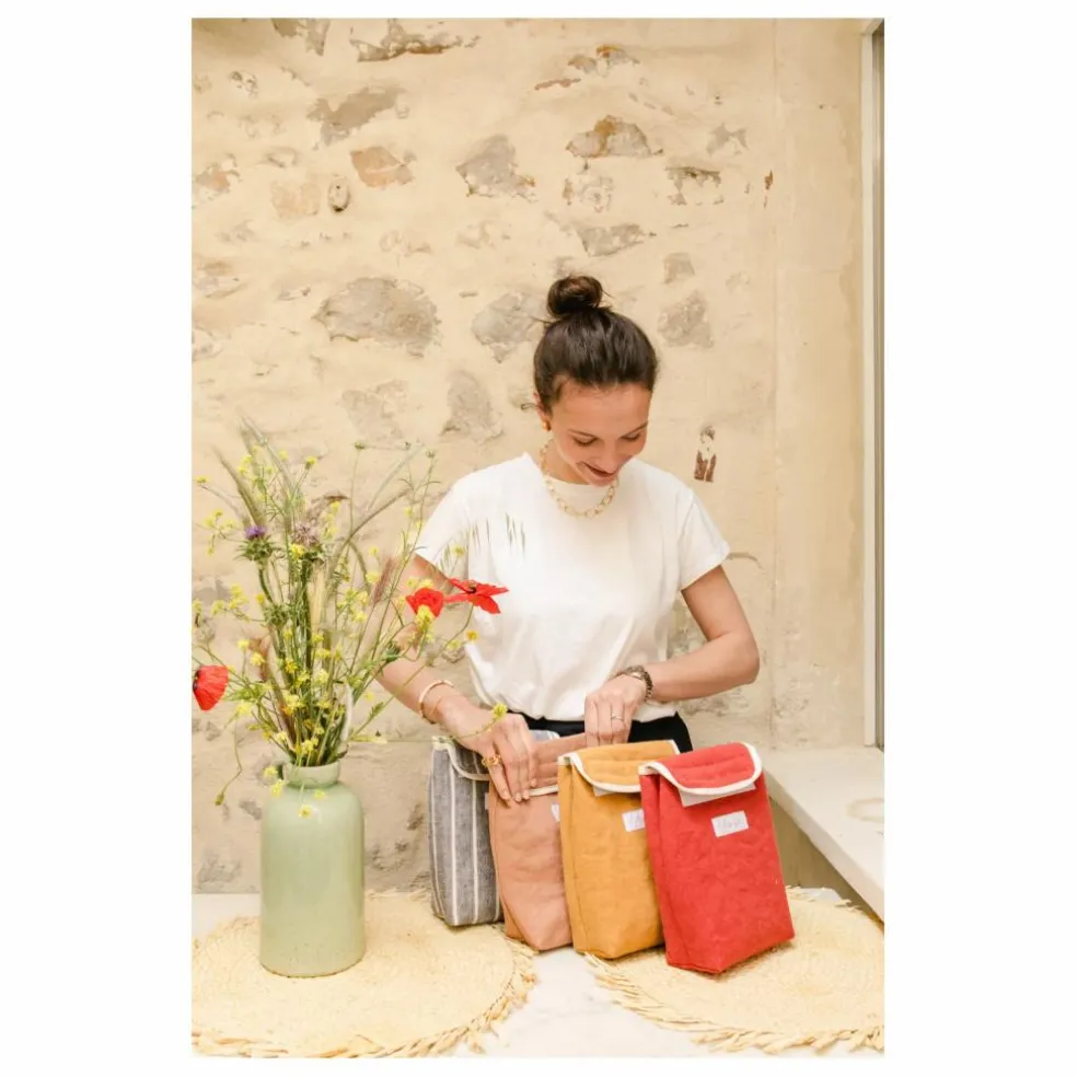 Lunch bag isotherme en lin | Terracotta