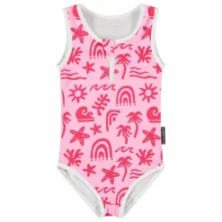 Maillot 1 Pièce Anti-UV Tropical Vibes Fibres Recyclées | Rose