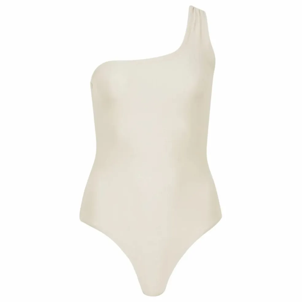 Maillot 1 Pièce Asymétrique Ava | Blanc cassé