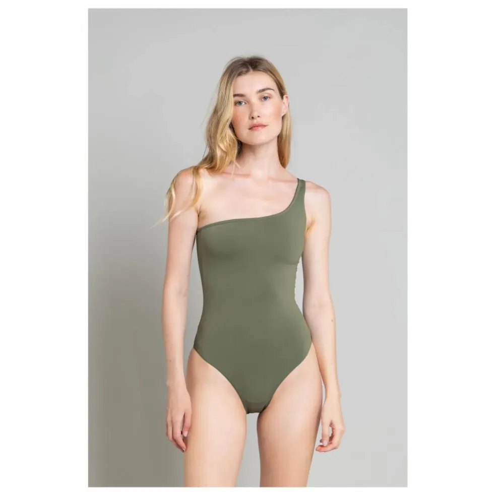 Maillot 1 Pièce Asymétrique Janet | Vert kaki clair