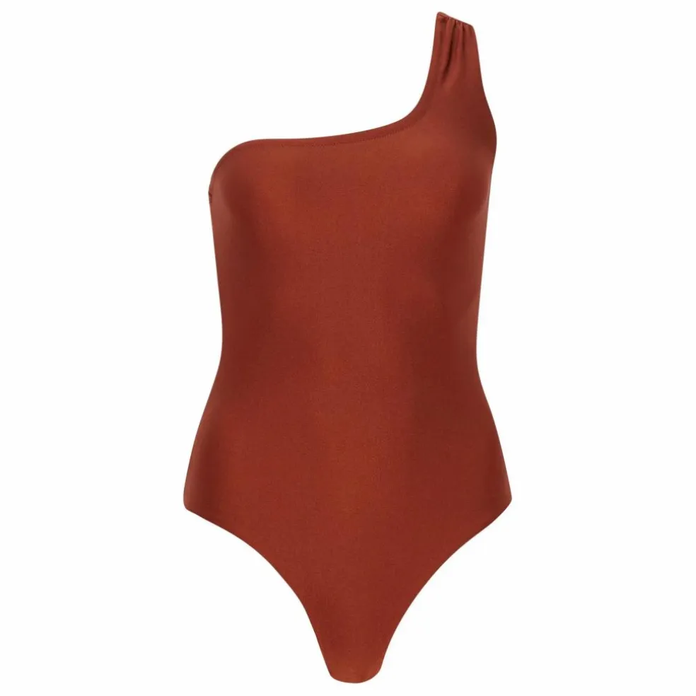Maillot 1 Pièce Asymétrique Ava | Terracotta