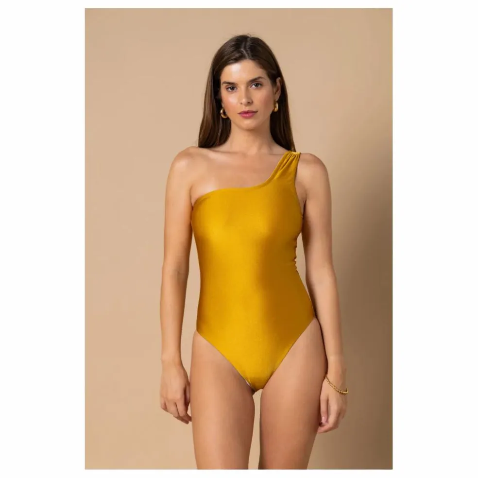 Maillot 1 Pièce Asymétrique Ava | Doré