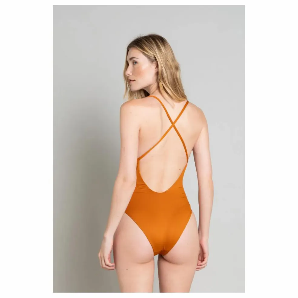 Maillot 1 Pièce Dos Croisé Amy | Rouille