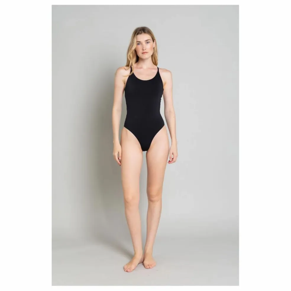 Maillot 1 Pièce Dos Croisé Amy | Noir