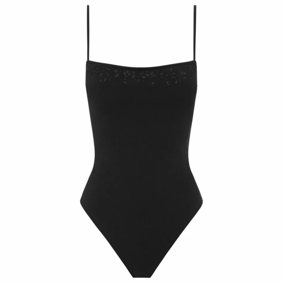 Maillot 1 Pièce Essential Memoir Brodé Fibres Recyclées | Noir