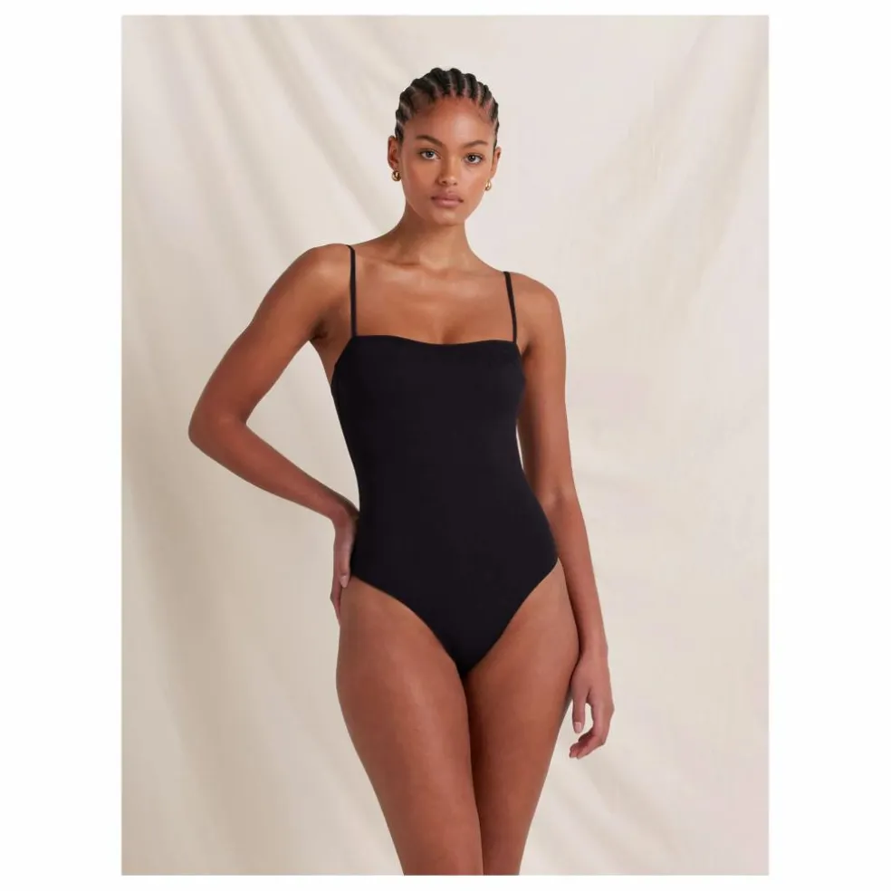 Maillot 1 Pièce Essential Memoir Brodé Fibres Recyclées | Noir