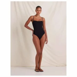 Maillot 1 Pièce Essential Memoir Brodé Fibres Recyclées | Noir