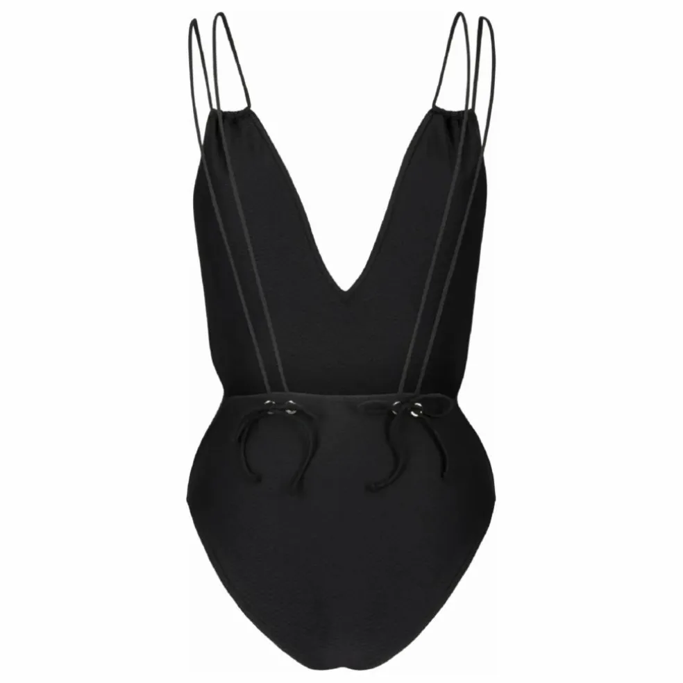 Maillot 1 Pièce Le Piccolo Nid d'Abeille | Noir