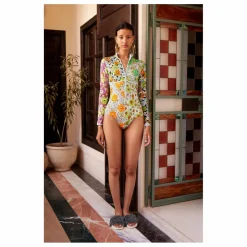 Maillot 1 Pièce Orange Blossom Fibres Recyclées | Bleu ciel