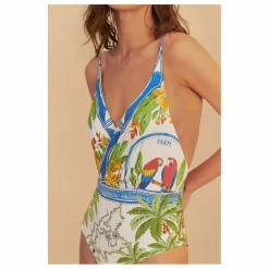 Maillot 1 Pièce Tropical Destination | Blanc cassé