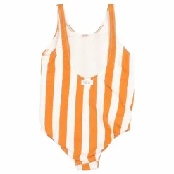 Maillot de Bain 1 pièce Rayures Coton Bio | Abricot
