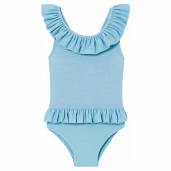 Maillot de Bain à Volants Métallisé | Bleu ciel