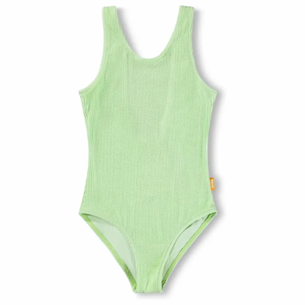 Maillot de Bain Côtelé Nika Crepe Fibres Recyclées | Vert anis