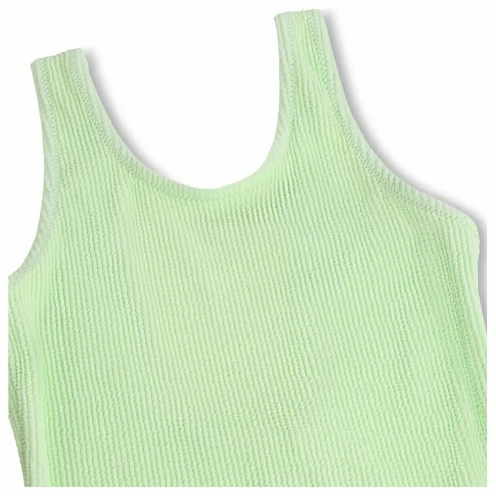 Maillot de Bain Côtelé Nika Crepe Fibres Recyclées | Vert anis