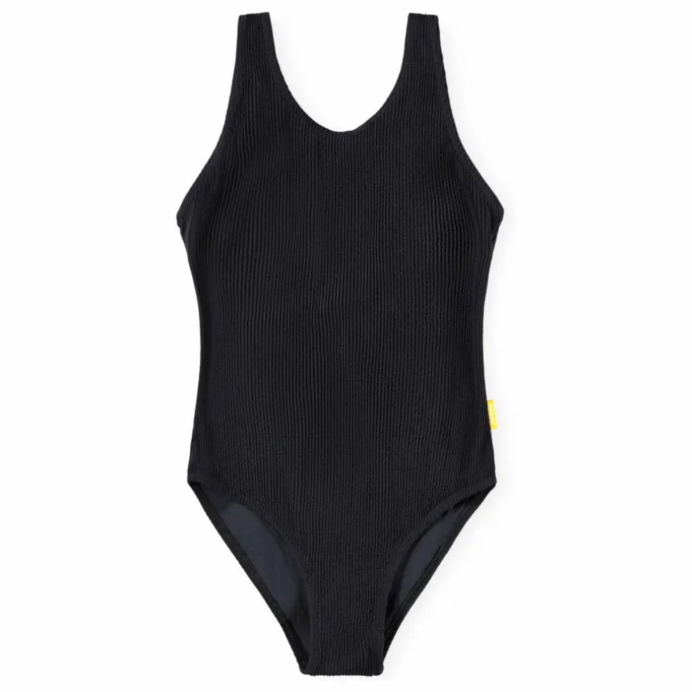 Maillot de Bain Côtelé Nika Crepe Fibres Recyclées | Noir
