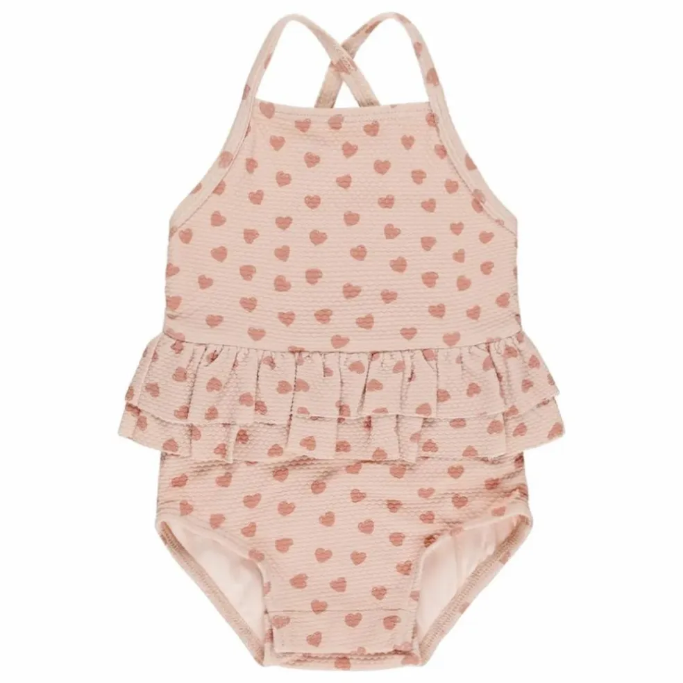Maillot de Bain Cœurs Volants | Rose