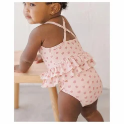Maillot de Bain Cœurs Volants | Rose