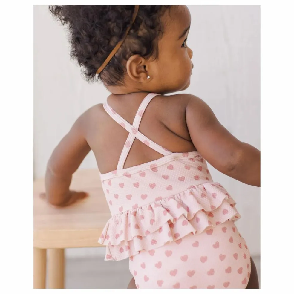 Maillot de Bain Cœurs Volants | Rose