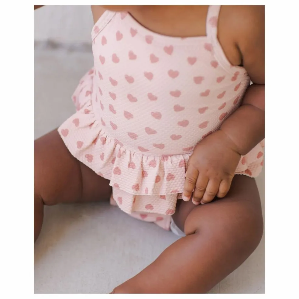 Maillot de Bain Cœurs Volants | Rose