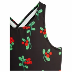 Maillot De Bain Fleuri Coton Bio | Noir