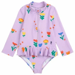 Maillot de Bain Fleurs Fibres Recyclées | Lilas