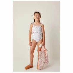 Maillot de bain Froncé Cerises | Blanc