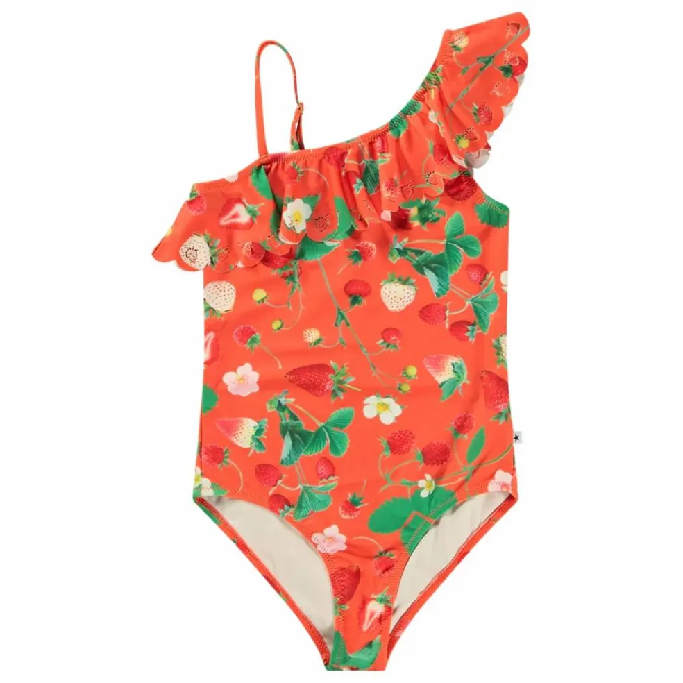 Maillot de Bain Net Fraise Fibres Recyclées | Rouge