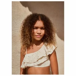 Maillot de Bain Volants Asymétrique Niky Fibres Recyclées | Ecru