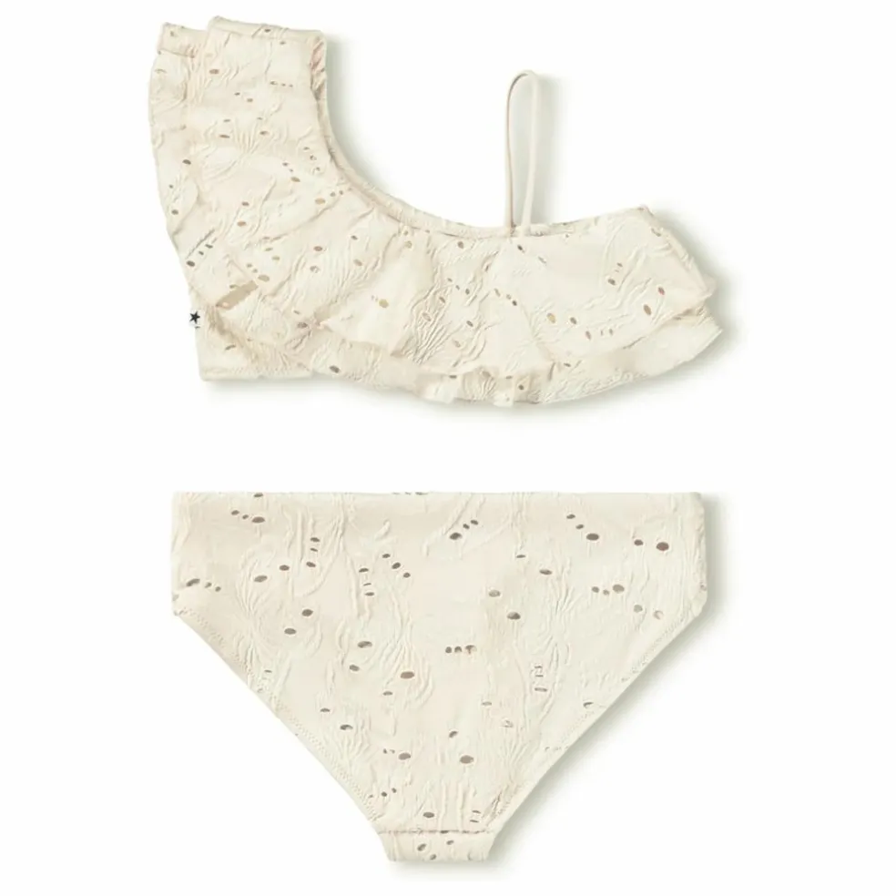 Maillot de Bain Volants Asymétrique Niky Fibres Recyclées | Ecru
