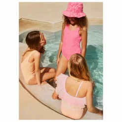 Maillot de Bain Volants Asymétrique Nilla Fibres Recyclées | Rose pâle