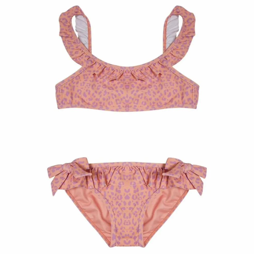 Maillot de bain Volants Léopard | Corail