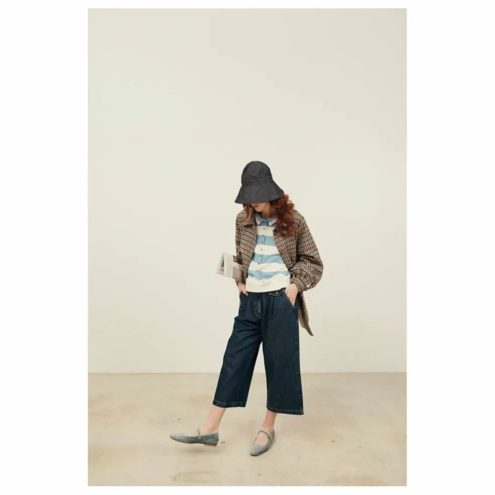 Manteau Calvin Pied de Poule Laine | Marron