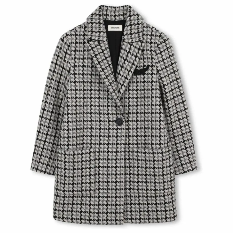 Manteau Carreaux Laine | Beige