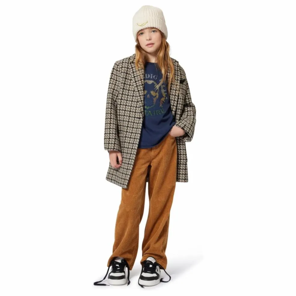 Manteau Carreaux Laine | Beige