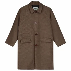 Manteau Carreaux Laine | Marron