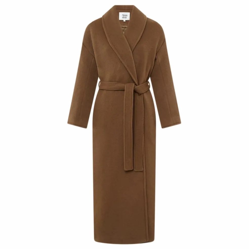 Manteau Ceinturé Laine Vierge | Taupe